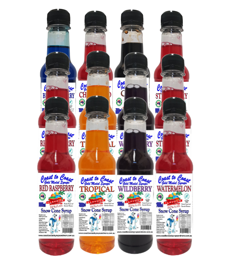 #1- Coast to Coast Gold Medal Syrups® 12 x 250ml Snow Cone Syrup 250ml