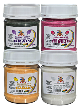 #4 APS, 10 X 150G Jars, Concentrated Fairy Floss Sugar. You Choose your flavours