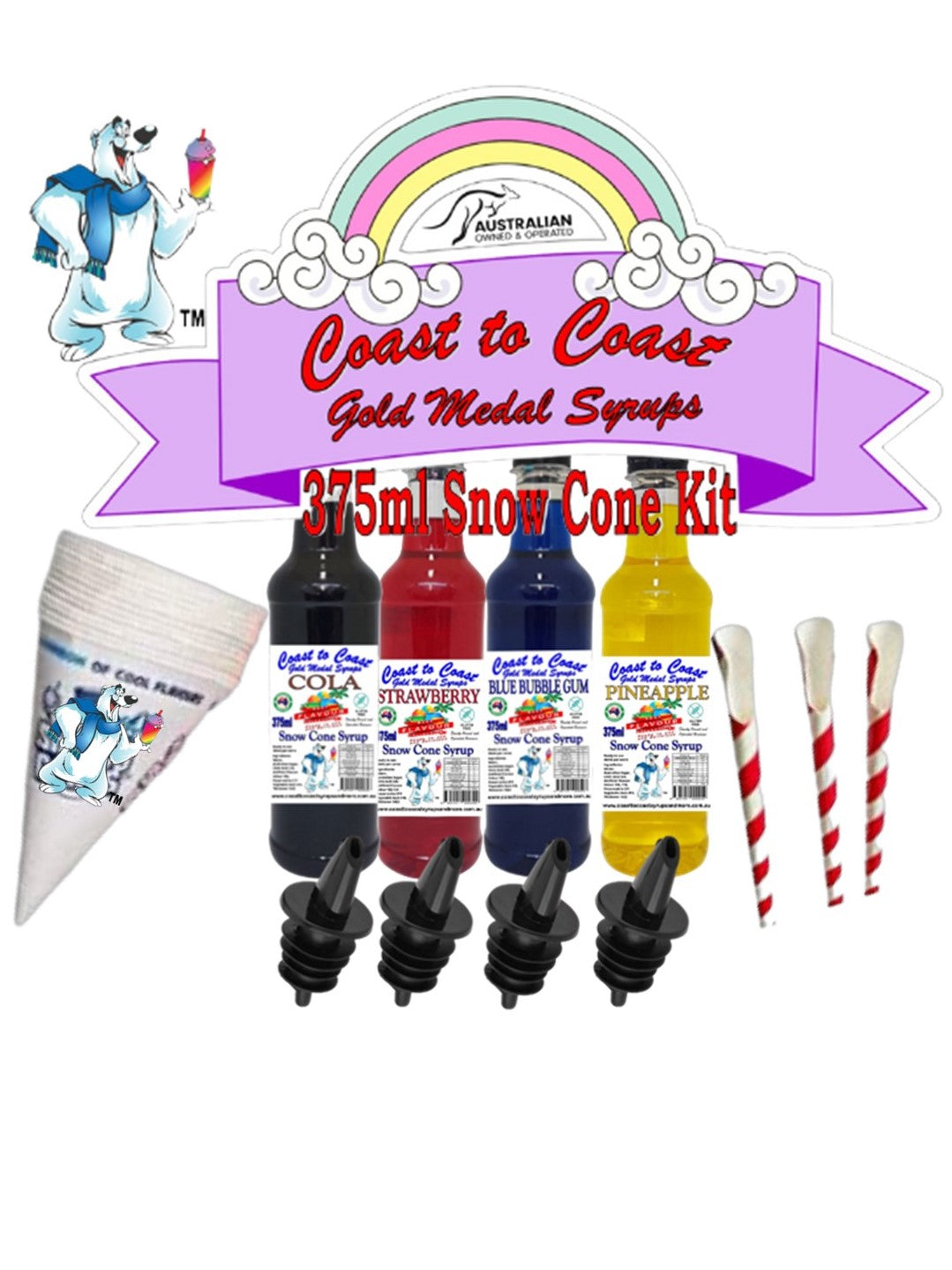 #2- Coast to Coast Gold Medal Syrups®, Snow Cone Kit 375