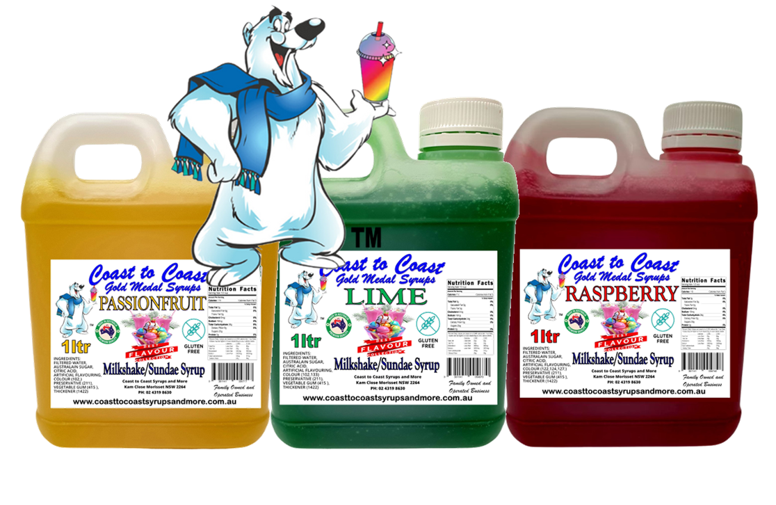 #2, 3 x 1ltr, Milkshake/Sundae Toppings, Coast to Coast Gold Medal Syrups®