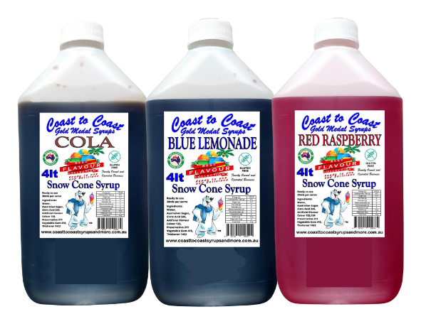 #6 Coast to Coast Gold Medal Syrups®, 3X4LTR, Premium Snow Cone Syrups.