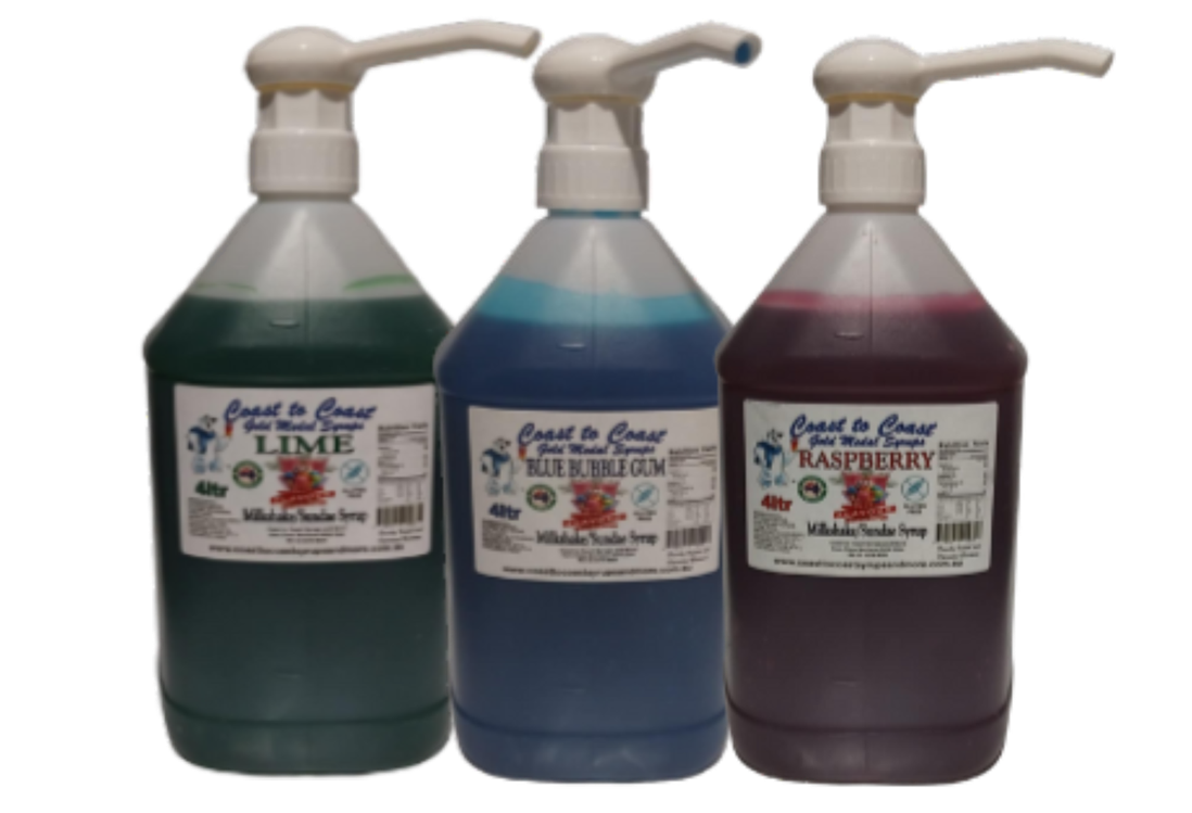 #4, 3 x 4ltr, Milkshake/Sundae Toppings with pumps, Coast to Coast Gold Medal Syrups®