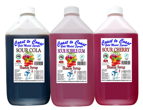 #3s Coast to Coast Gold Medal Syrups®, Sour, 3x4ltr, Premium Sour Slushie Syrups