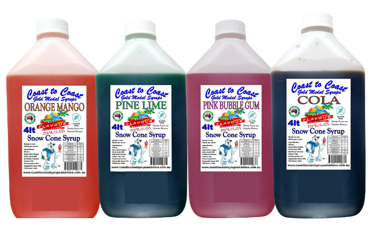 #6 Coast to Coast Gold Medal Syrups®, 4X4ltr Premium Snow Cone Syrups