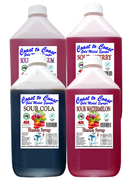 #3s Coast to Coast Gold Medal Syrups®, Sour 4x4ltr, Premium Sour Slushie Syrups