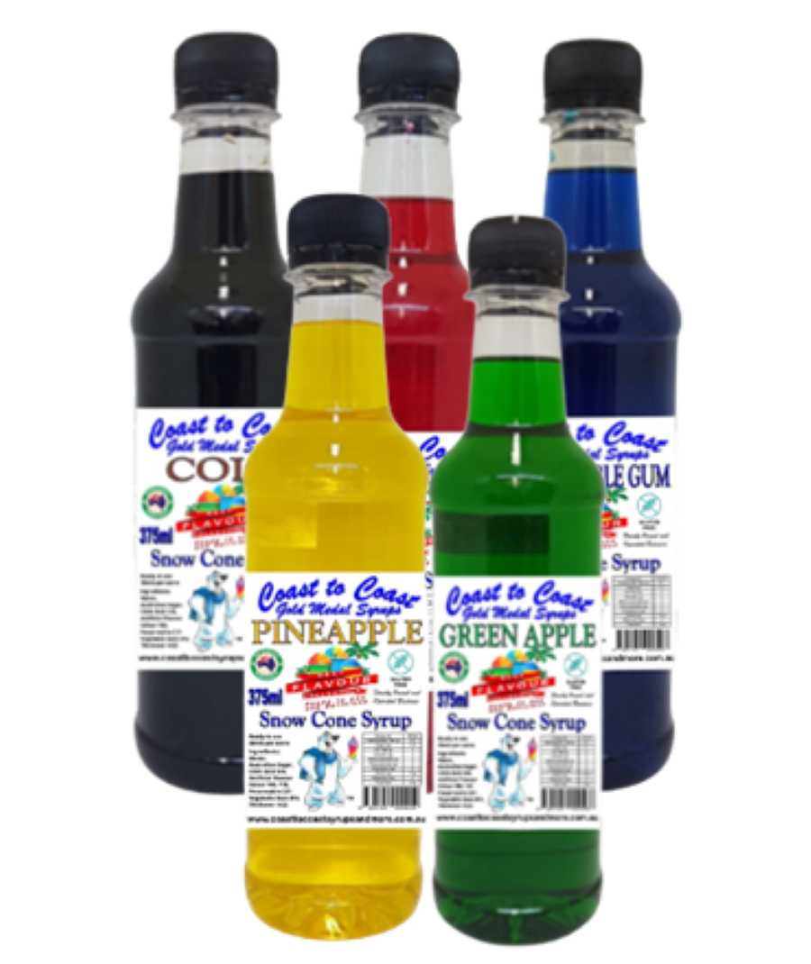 #2 Coast to Coast Gold Medal Syrups®, Snow Cone Syrup 5 x 375 ml Assorted Flavours.