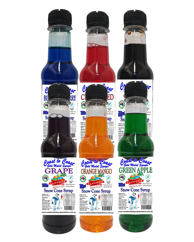 #1 Coast to Coast Gold Medal Syrups ®6 x 250ml Snow Cone Syrup