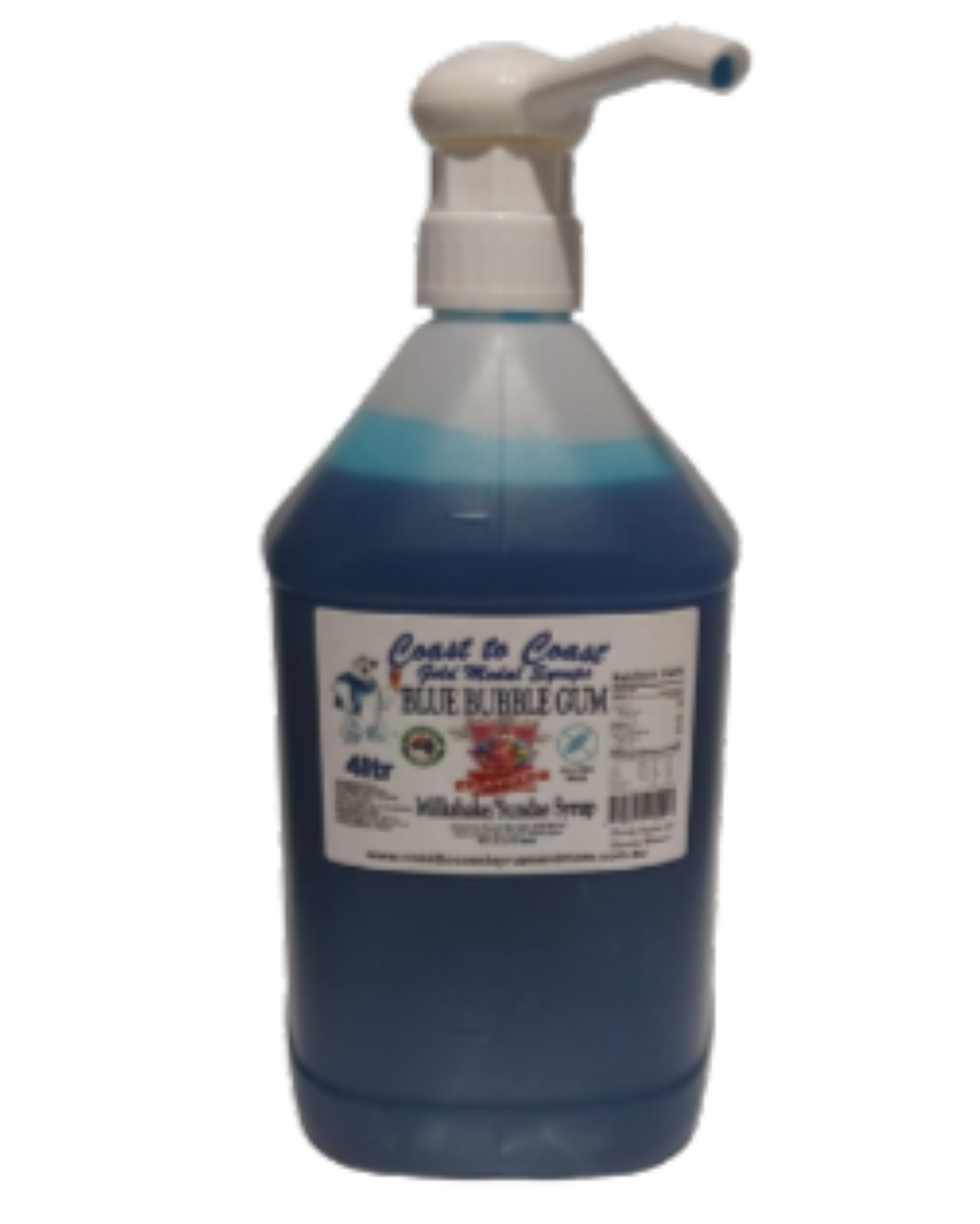 #4 Blue Bubble Gum, Milkshake/Sundae Toppings 4ltr with pump, Coast to Coast Gold Medal Syrups®