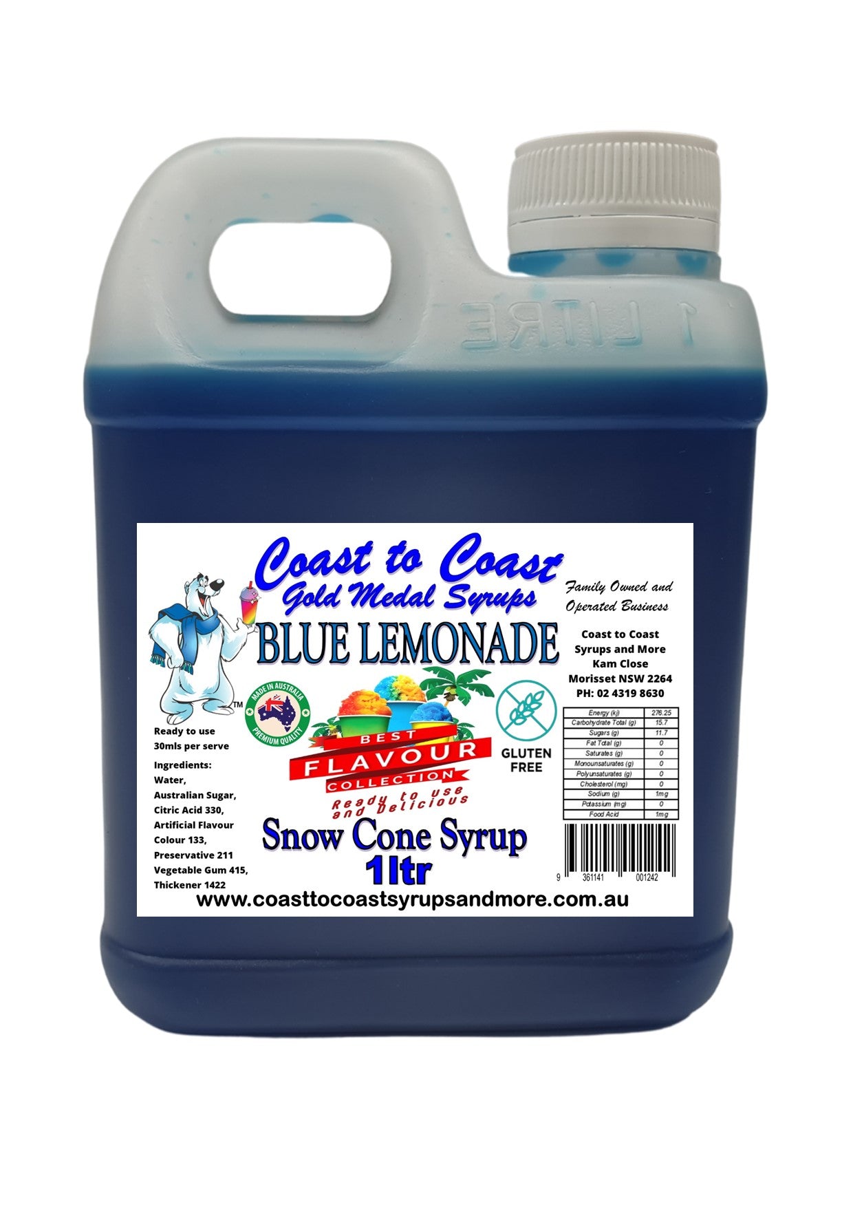 #4 Coast to Coast Gold Medal Syrups® 1lt Gold Medal Snow Cone Syrup