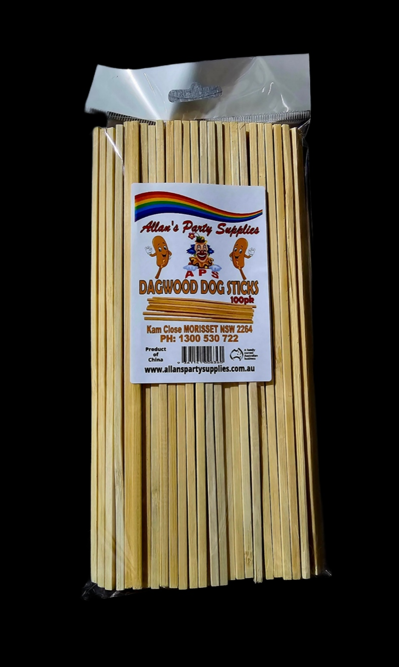 Dagwood Dog Sticks, Pluto Pup Sticks, 22.5x4x4mm 100Pack