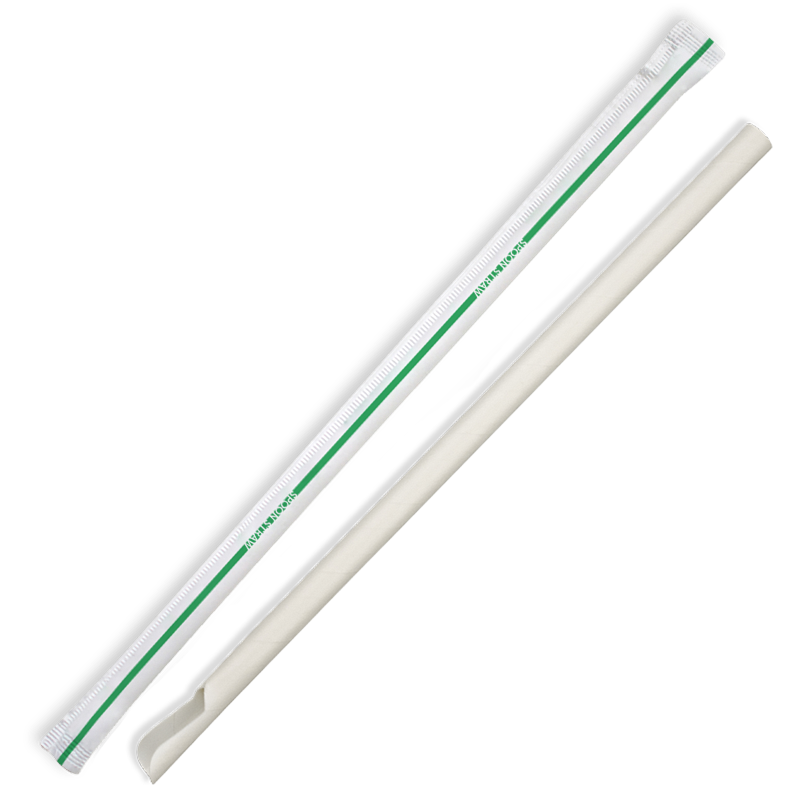 Spoon Straw 8mm Individually Wrapped Paper 100pk