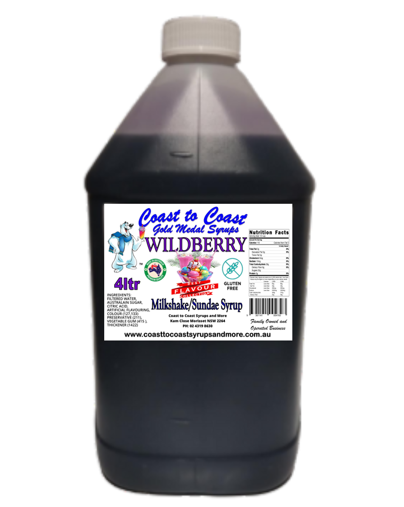 #4 Wildberry, Milkshake/Sundae Toppings 4ltr, Coast to Coast Gold Medal Syrups®