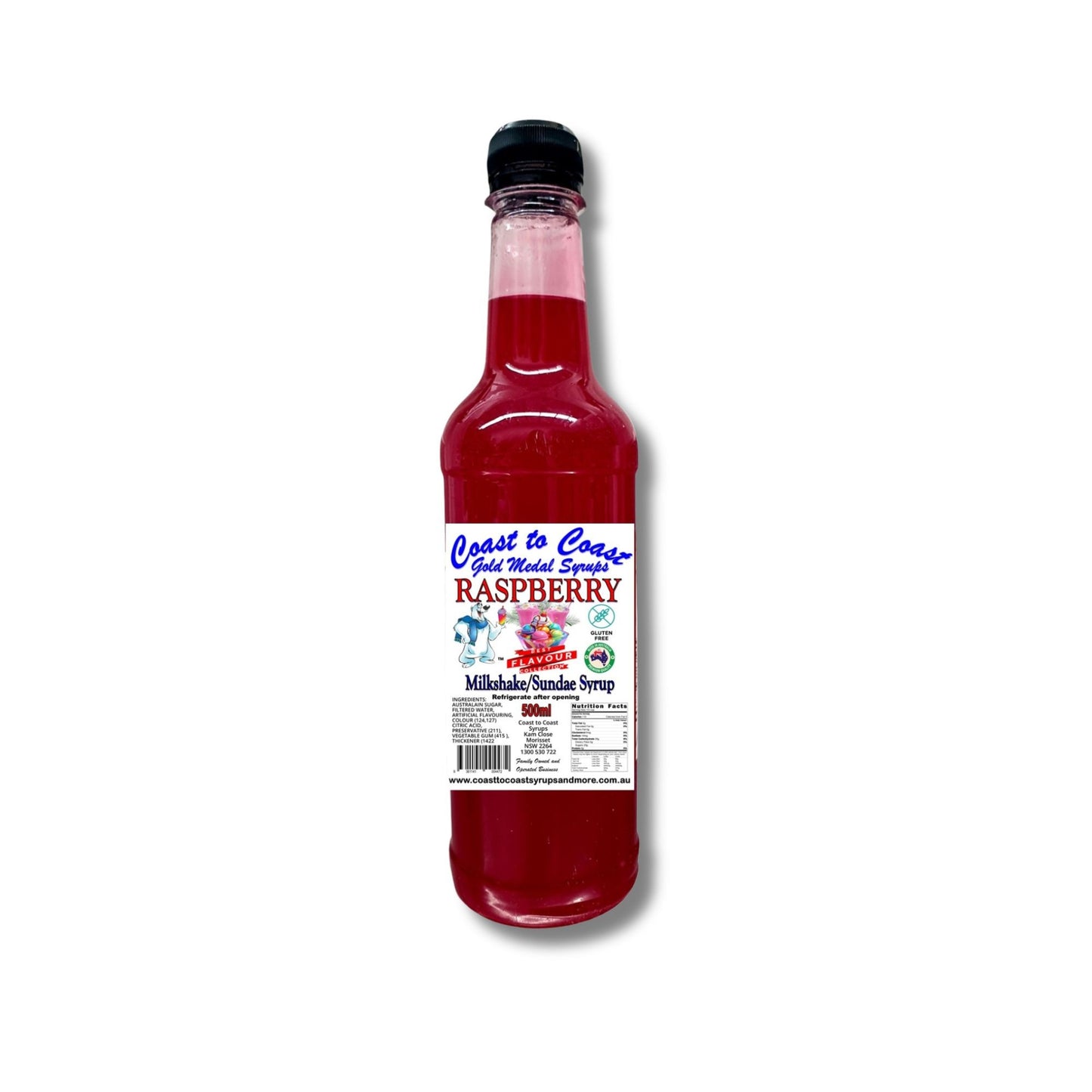 #1 Raspberry, Milkshake/Sundae toppings 500ml, Coast to Coast Gold Medal Syrups®
