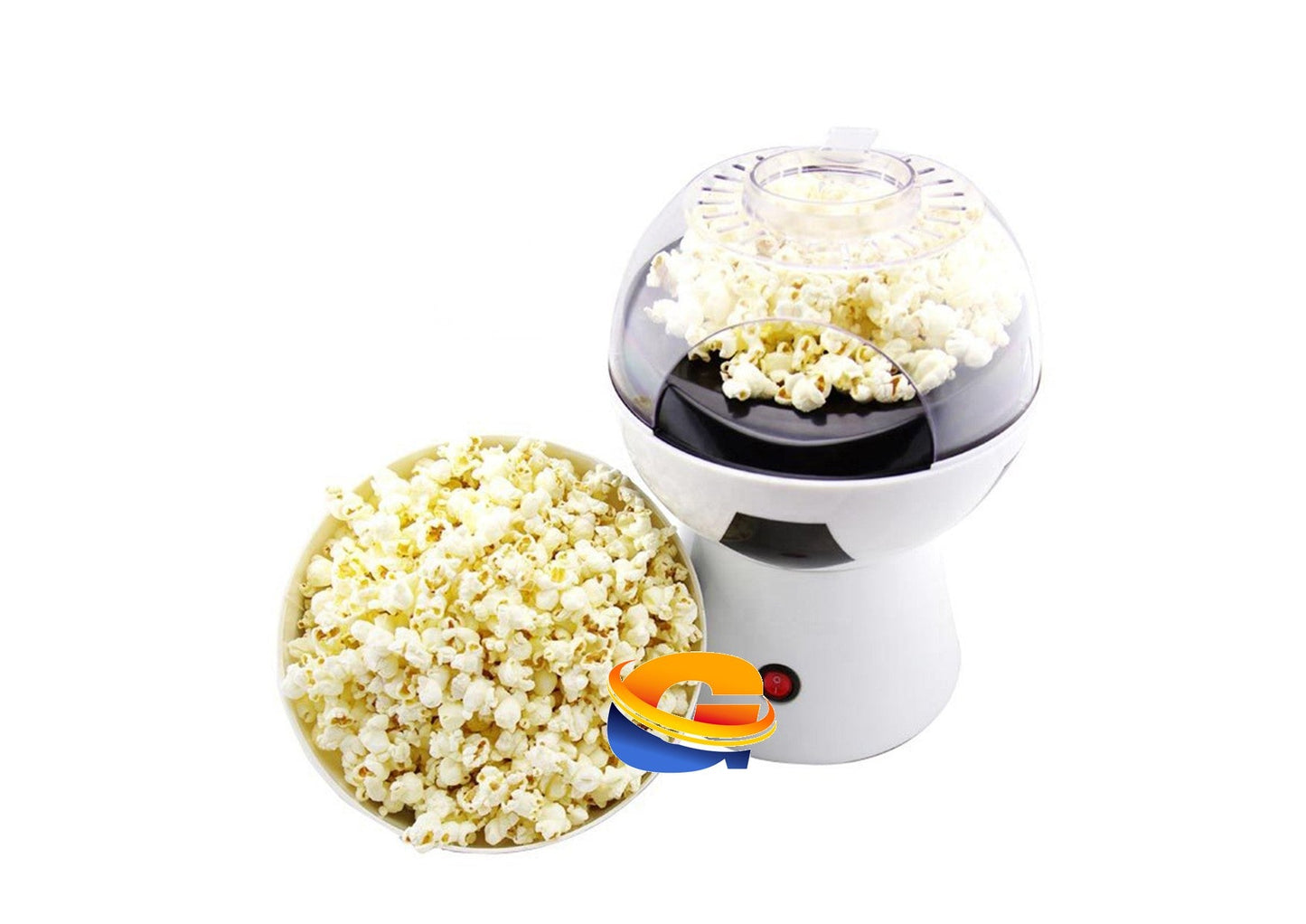 #6 APS, Soccer Ball Mini Hot Air Popcorn Machine, Easy To Use, Black & White