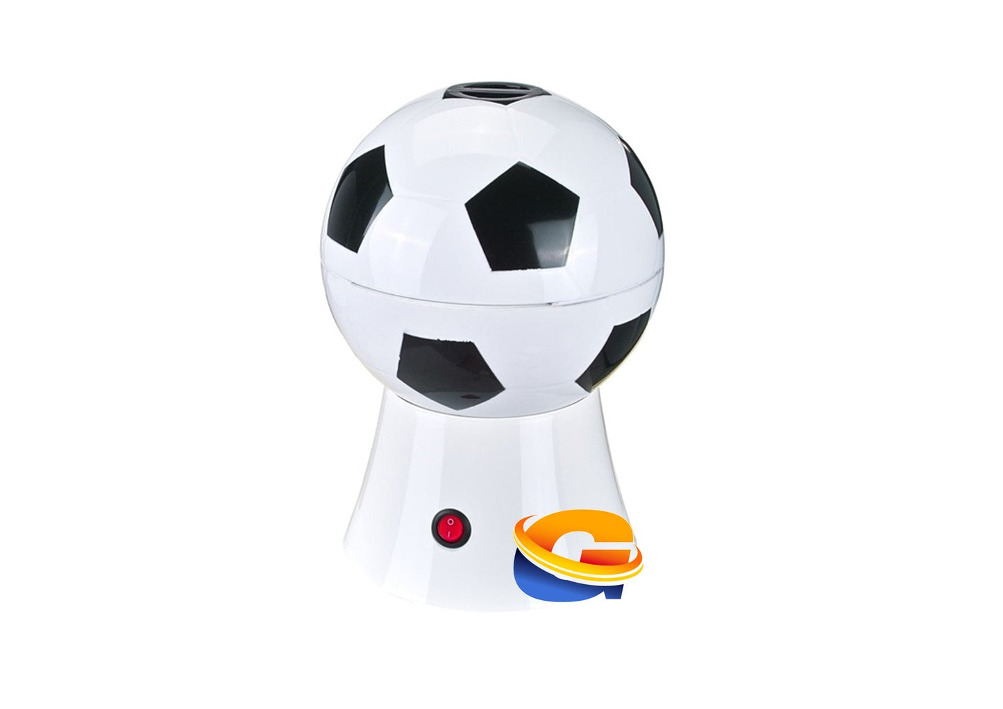 #6 APS, Soccer Ball Mini Hot Air Popcorn Machine, Easy To Use, Black & White