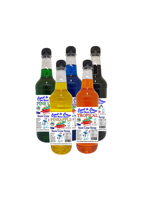 #3 Coast to Coast Gold Medal Syrups®, 5 x 750ml Ready-to-Use Syrup (RTU) Snow Cone.