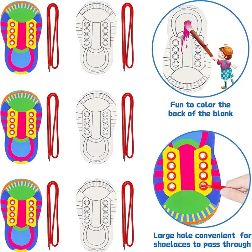 Lacing Shoe Learn to Tie Laces Educational Children Motor Skills kids