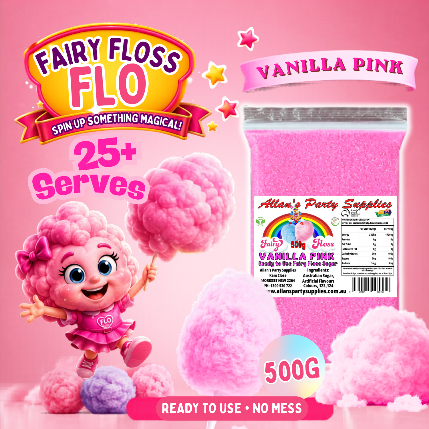 🍭 Fairy Floss Jars 1kg bags