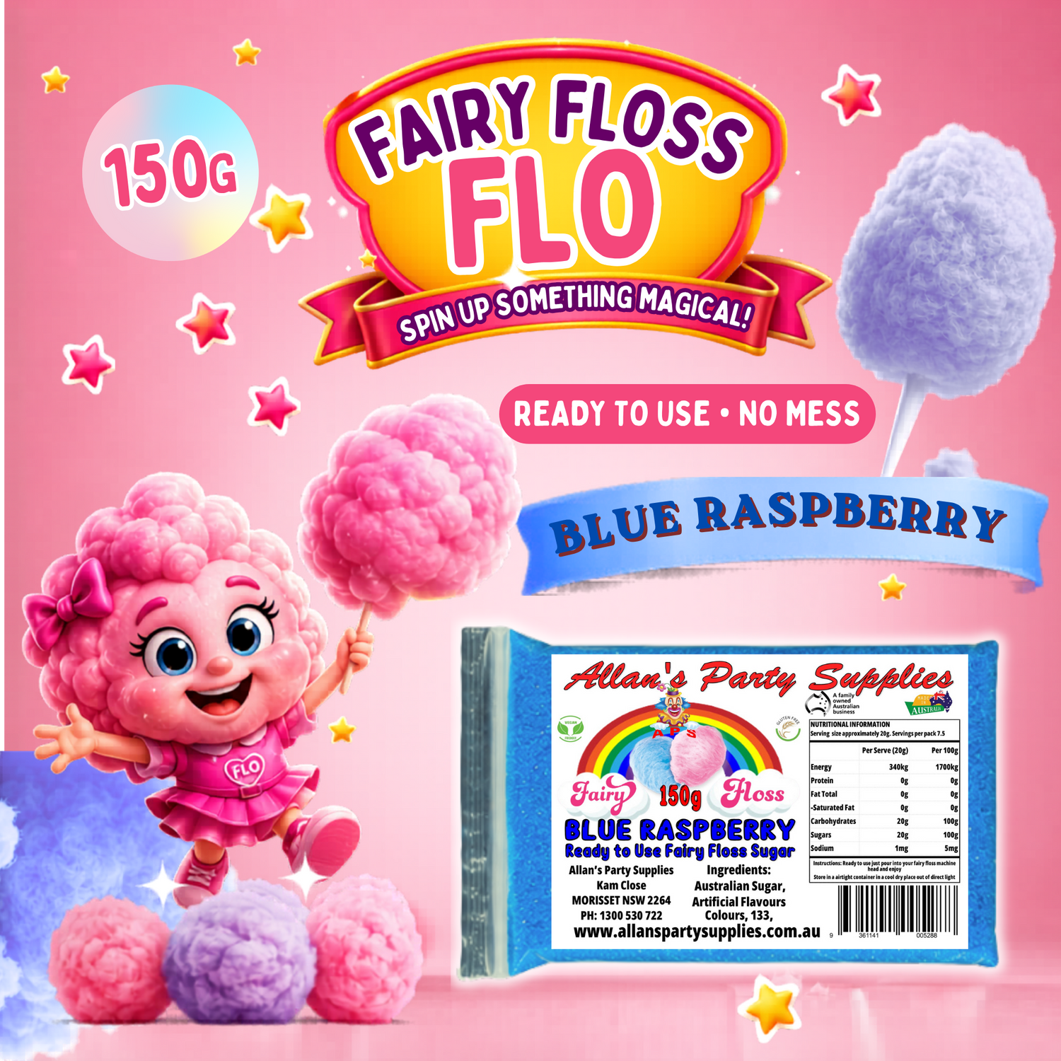 🍭 Fairy Floss 150g Bags
