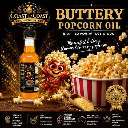 Premium Buttery Popcorn Oil 500ml - Coast to Coast Gold Medal Syrups®