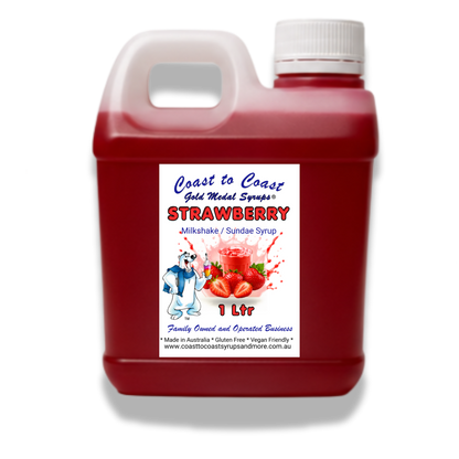 #2 Strawberry, Milkshake/Sundae toppings 1ltr, Coast to Coast Gold Medal Syrups®