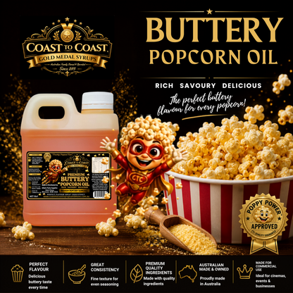 Premium Buttery Popcorn Oil 2ltr - Coast to Coast Gold Medal Syrups®