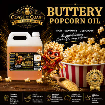 Premium Buttery Popcorn Oil 1ltr - Coast to Coast Gold Medal Syrups®