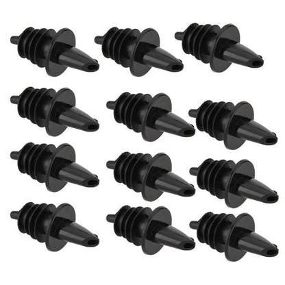 #7 Free Flow 28mm Snow Cone Syrup Bottle Pourers Black Only