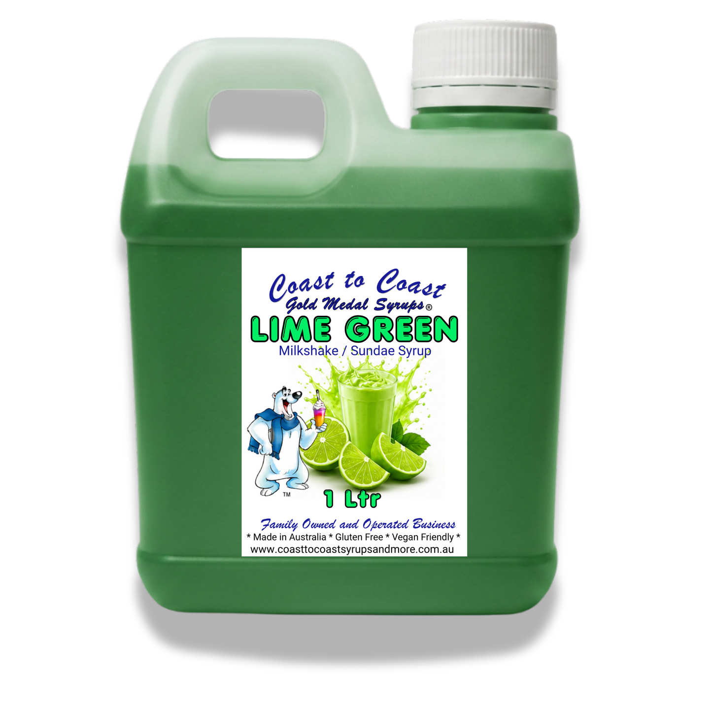 #2 Lime, Milkshake/Sundae toppings 1ltr, Coast to Coast Gold Medal Syrups®