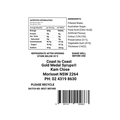 #2 Grape, Milkshake/Sundae toppings 1ltr, Coast to Coast Gold Medal Syrups®
