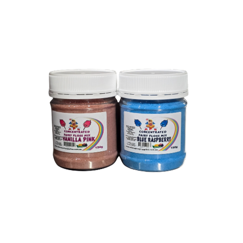 #4 APS, 2 x 150g Fairy Floss Concentrate, Fairy Floss Sugar, Vanilla Pink & Blue Raspberry