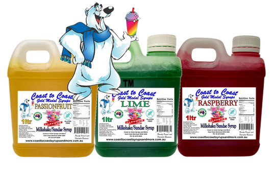#2, 3 x 1ltr, Milkshake/Sundae Toppings, Coast to Coast Gold Medal Syrups®