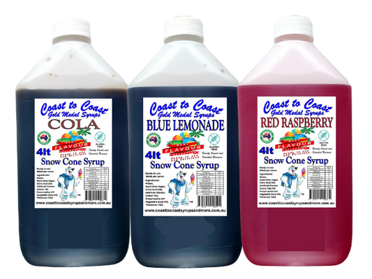#6 Coast to Coast Gold Medal Syrups®, 3X4LTR, Premium Snow Cone Syrups.
