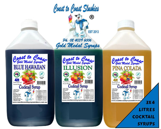 #4 Coast to Coast Gold Medal Syrups®, 3x4ltr, Premium Cocktail Syrups.