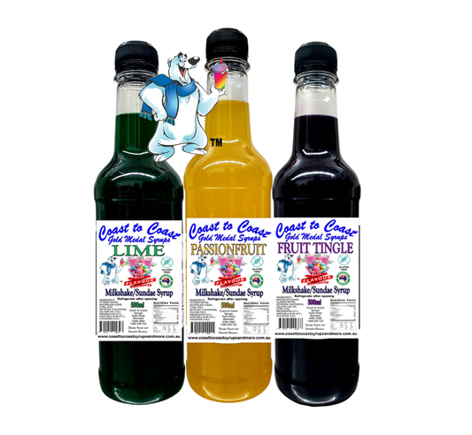 #1, 3 x 500ml, Milkshake/Sundae Toppings, Coast to Coast Gold Medal Syrups®