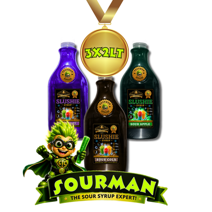 Premium Assorted Flavours Sour Slushie Syrups 3x2ltr - Coast to Coast Gold Medal Syrups