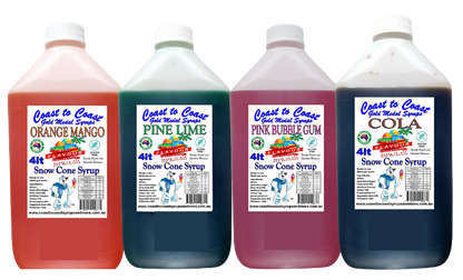 #6 Coast to Coast Gold Medal Syrups®, 4X4ltr Premium Snow Cone Syrups