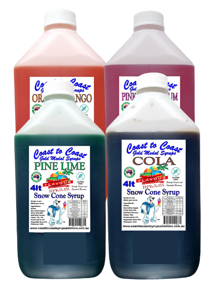 #6 Coast to Coast Gold Medal Syrups®, 4X4ltr Premium Snow Cone Syrups