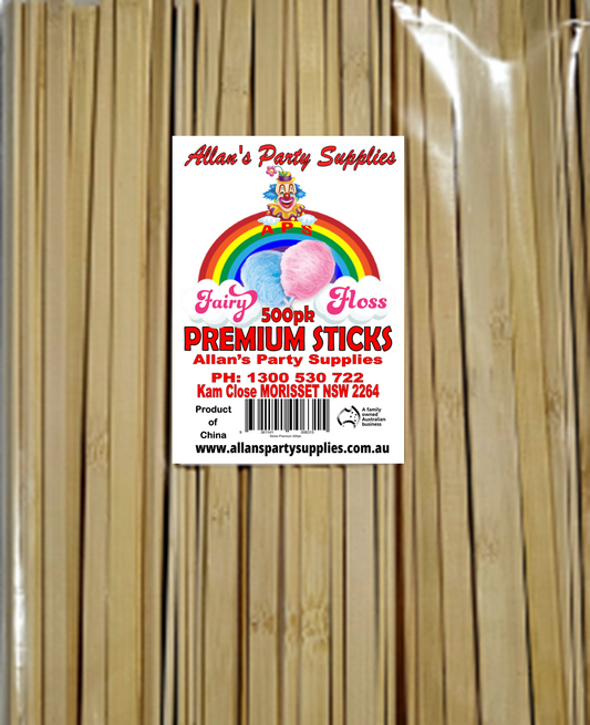 #5p APS, 500pk Premium Eco Friendly Bamboo Fairy Floss Sticks, Cotton Candy Sticks 250mm