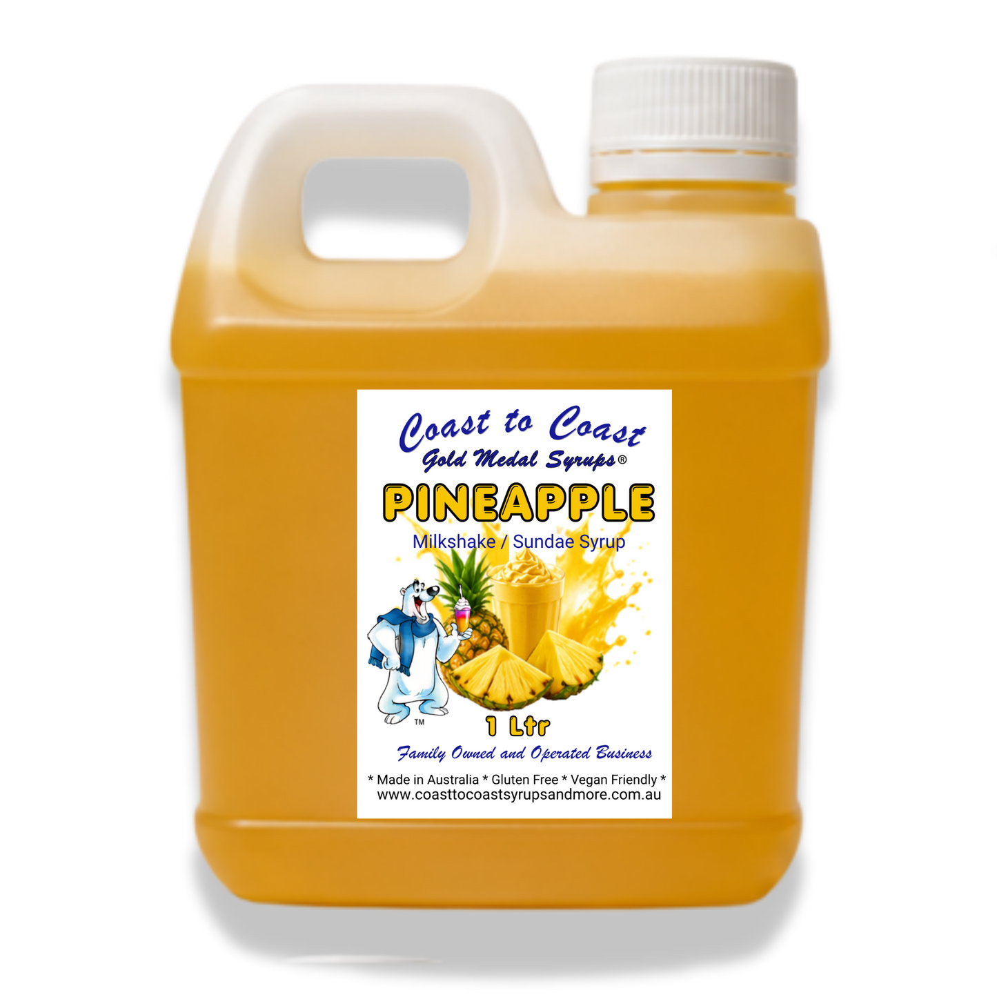 #2 Pineapple, Milkshake/Sundae toppings 1ltr, Coast to Coast Gold Medal Syrups®
