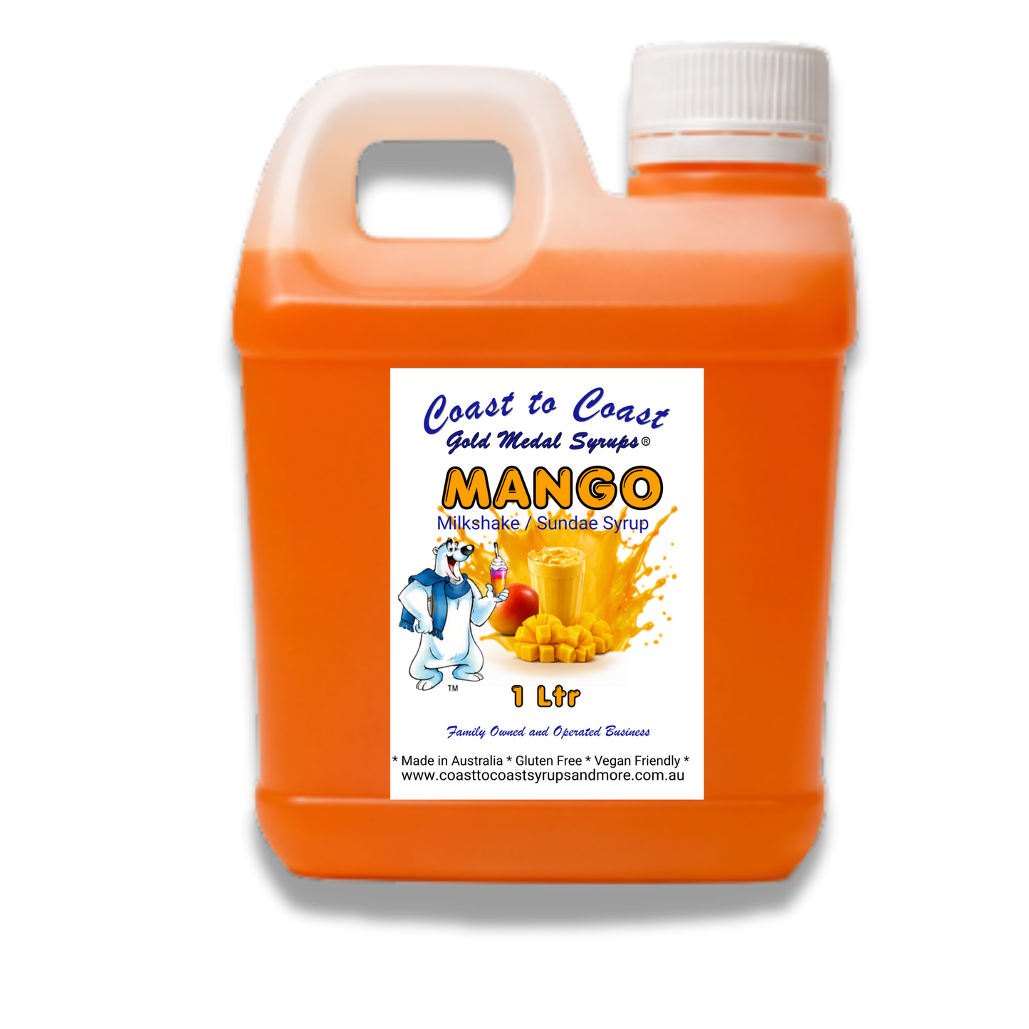 #2 Mango, Milkshake/Sundae toppings 1ltr, Coast to Coast Gold Medal Syrups®