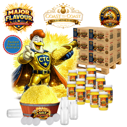 Major Flavour™ Premium Chicken Salt, 350g Jar, Coast to Coast Gold Medal Syrups®