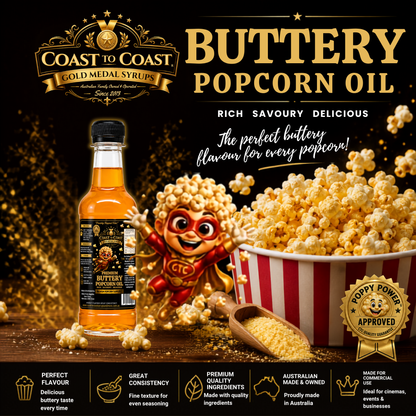 Premium Buttery Popcorn Oil 375ml - Coast to Coast Gold Medal Syrups®