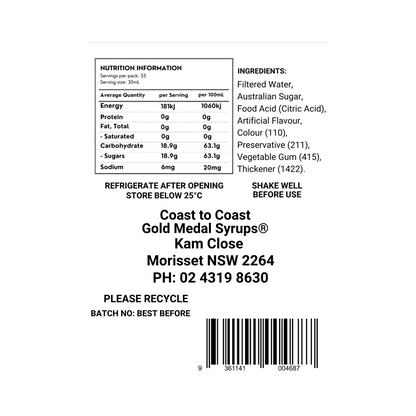#2 Mango, Milkshake/Sundae toppings 1ltr, Coast to Coast Gold Medal Syrups®