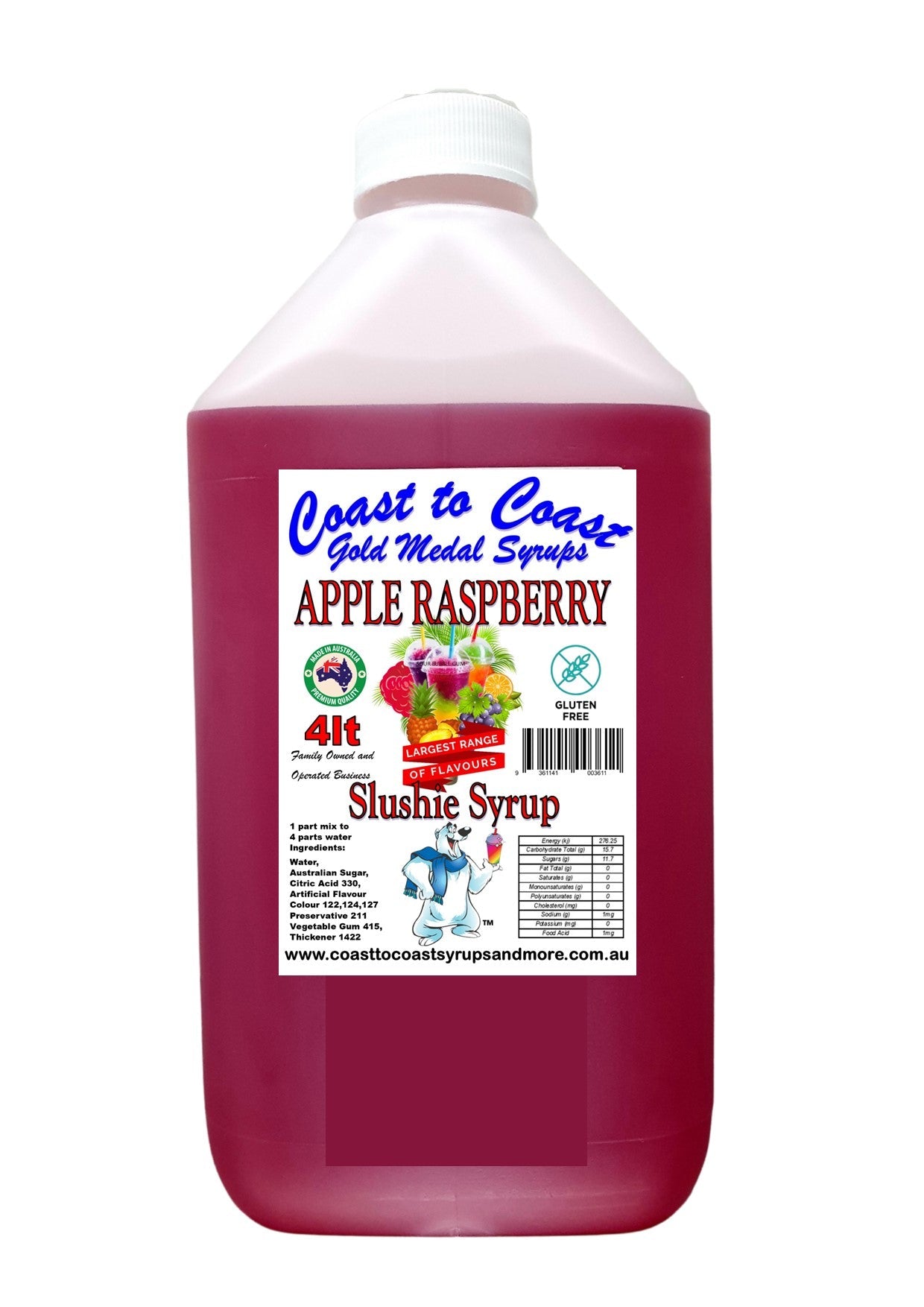 #3 Coast to Coast Gold Medal Syrups®, 4ltr, Premium Slushie Syrup