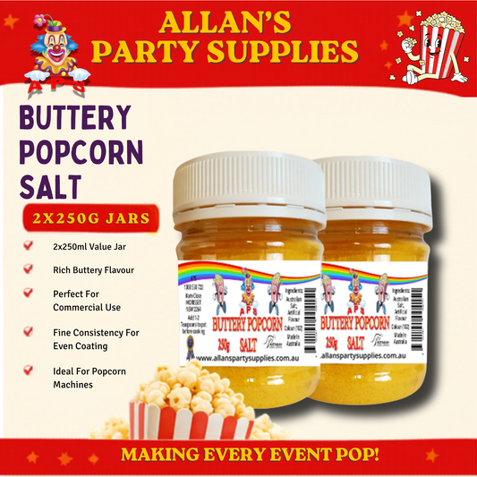 #1 APS, 2 x 250g Buttery Popcorn Salt,