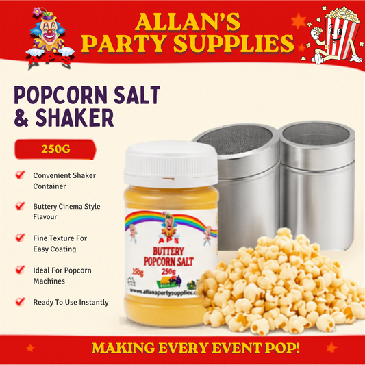 #1 APS, 250g Butter Popcorn Salt, with Stainless Steel Salt Shaker, Cinema Quality Popcorn Salt,