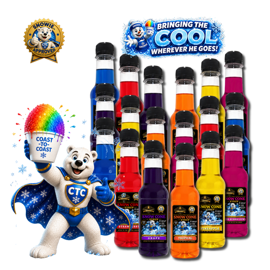 Assorted Snow Cone Syrup 18x250ml - Coast to Coast Gold Medal Syrups®