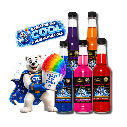 Assorted Flavours Snow Cone Syrup  5x750ml - Coast to Coast Gold Medal Syrups®