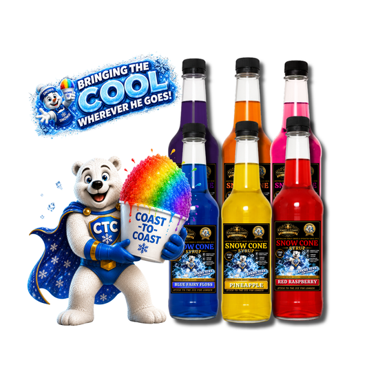 Assorted Flavours Snow Cone Syrup  6x750ml - Coast to Coast Gold Medal Syrups®